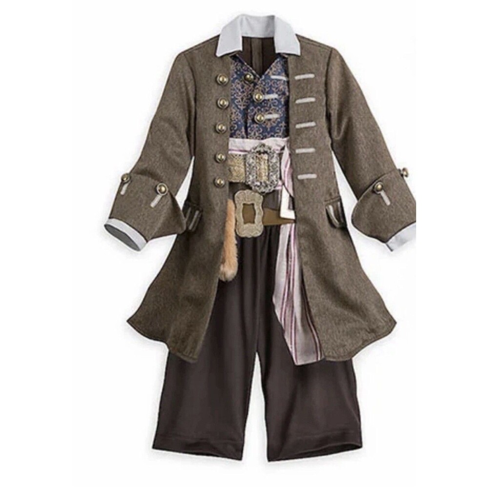 Disney Store Pirates of Caribbean Captain Jack Sparrow Costume 5/6 New DAMAGED